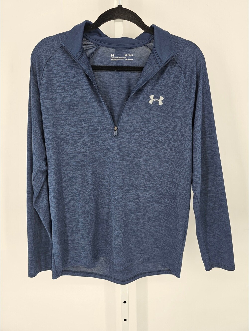 Under Armour Mens Sz M 1/4 Zip Lightweight Pullover Jacket Dark Blue Athletic